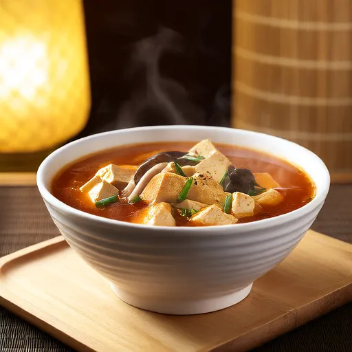 Zuppa di Tofu, Pollo e Funghi