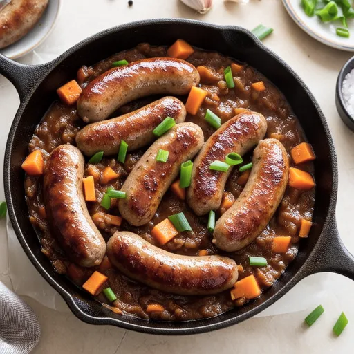 Sausage and Vegetable Stir-fry with Demi-glace Sauce
