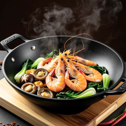 Spicy Stir-fried Shrimp and Bok Choy