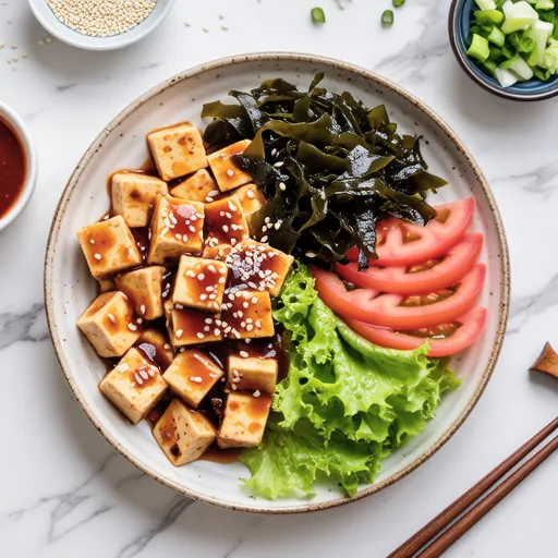 Spicy Tofu and Seaweed Salad