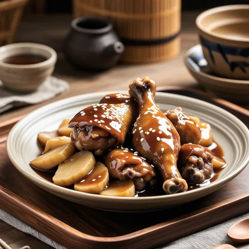Chicken and Burdock in Sesame Miso Sauce