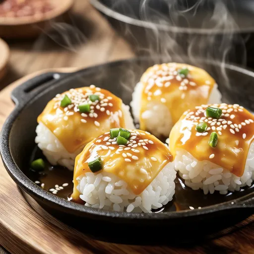 Grilled Rice Balls with Nozawana and Cheese