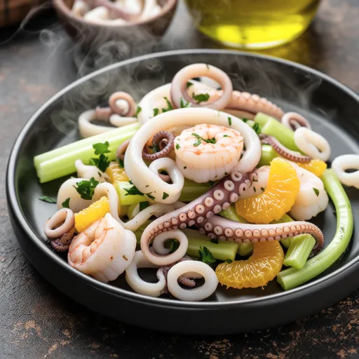 Mediterranean Winter Seafood and Mandarin Salad
