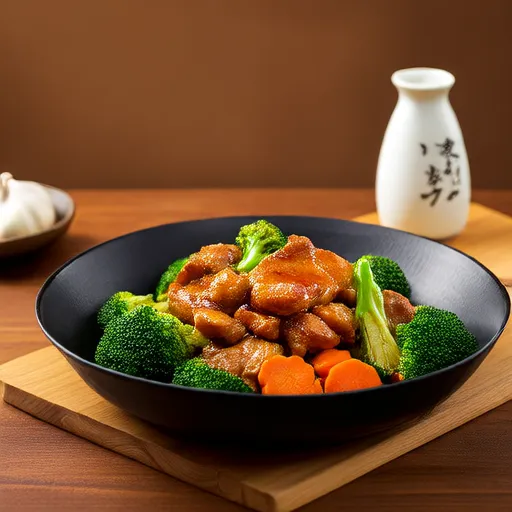 简单的鸡肉和蔬菜炒