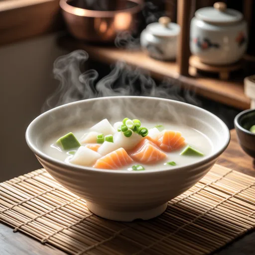 Salmon and Avocado Kasujiru Soup