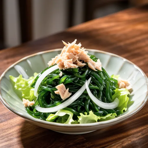 Seaweed Salad with Tuna and Onion