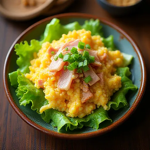 Stir-fried Lettuce, Tuna, and Fluffy Eggs