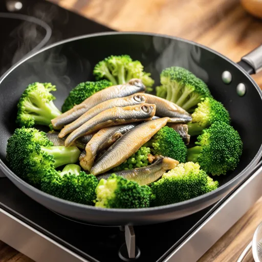 Broccoli and Canned Mackerel Curry Stir-fry