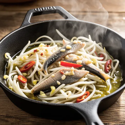 Bean Sprouts and Canned Mackerel Ajillo