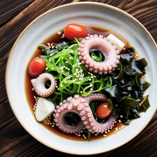 Octopus and Mizuna Japanese Choregi Salad