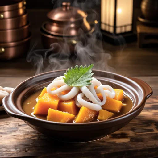Simmered Pumpkin and Squid