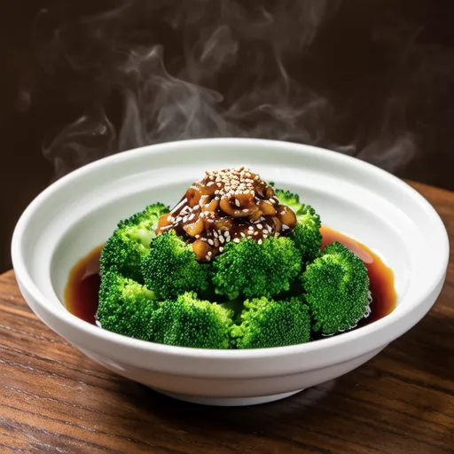 Broccoli and Shirasu with Nameko Sauce