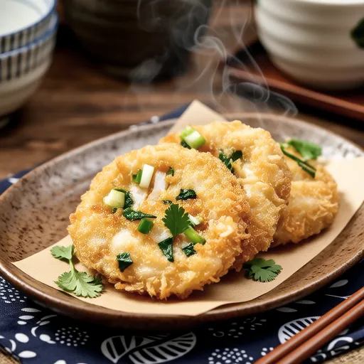Hanpen Tsukune with Cilantro