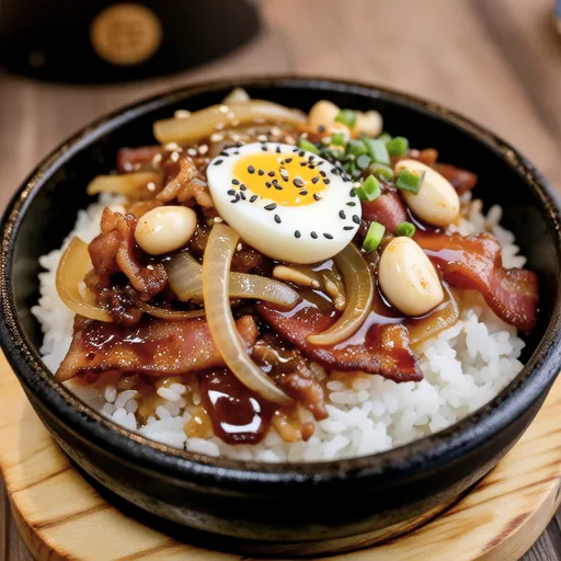 Simple Bacon & Onion Rice Bowl