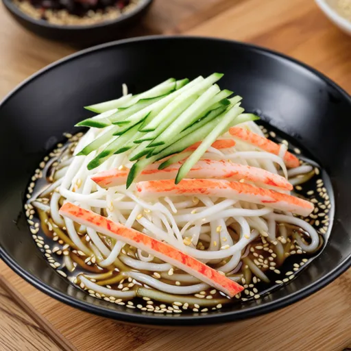 Tangy Crab Stick, Cucumber, and Bean Sprout Salad