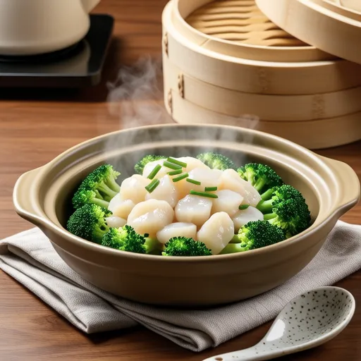 Broccoli and Scallop Thickened Stew
