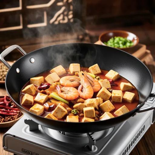 Stir-fried Tofu and Shrimp in Chili Sauce