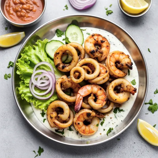 Spicy Indian Tandoori Squid and Shrimp