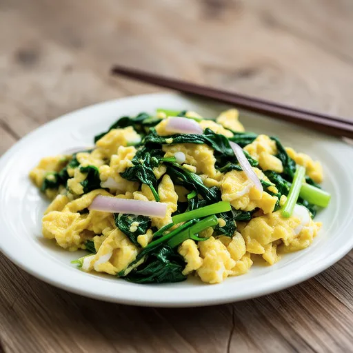 Shirasu and Mizuna Egg Stir-fry