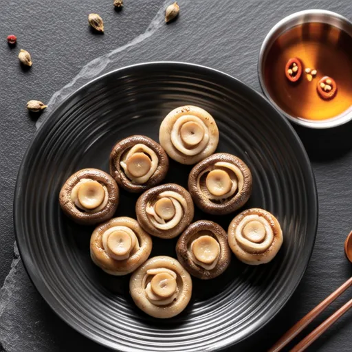 Rolled Enoki Mushrooms with Thinly Sliced Pork Belly