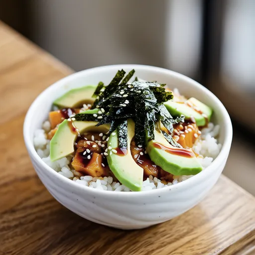 しらすとアボカドのワサビ醤油丼