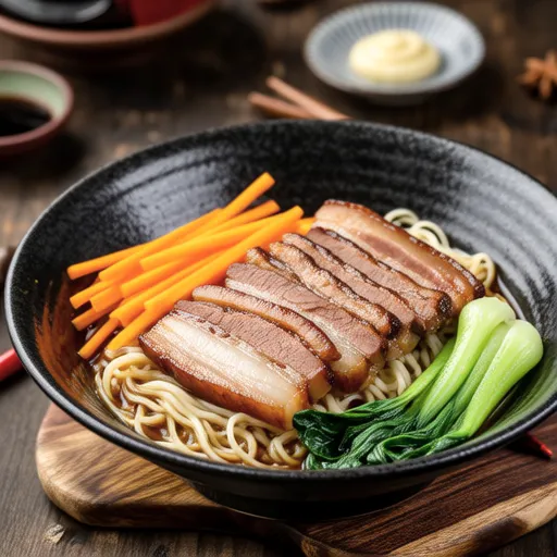 Chingensai and Pork Yuzu Kosho Yakisoba