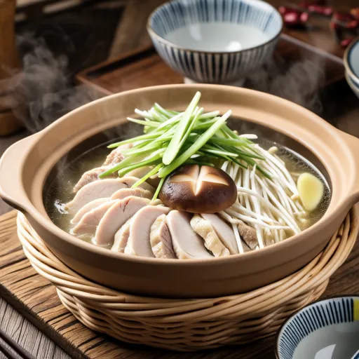 Sasami and Pea Sprout Chinese-style Hot Pot