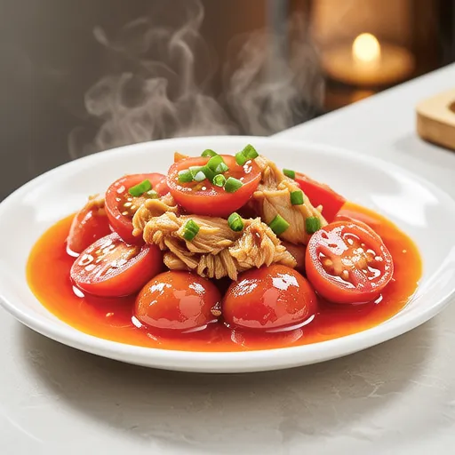Tomato and Tuna Stir-fry with Soy Sauce
