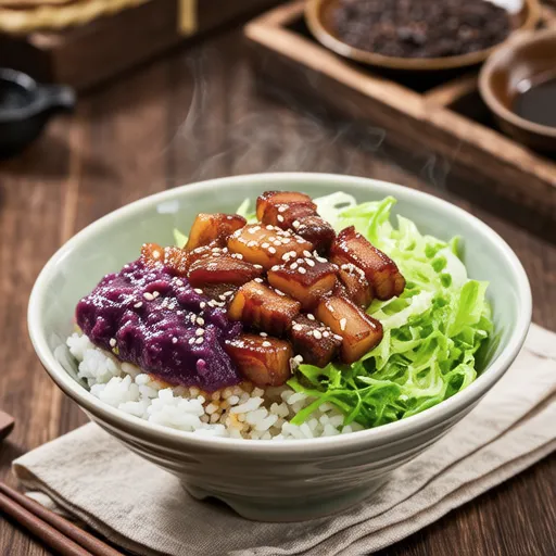 Steamed Pork and Plum Lettuce Bowl