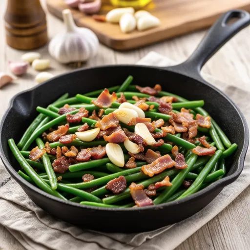 Sautéed Broad Beans and Bacon with Pepper
