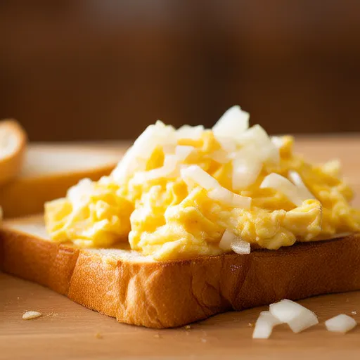 Toast mit Zwiebeln und Ei