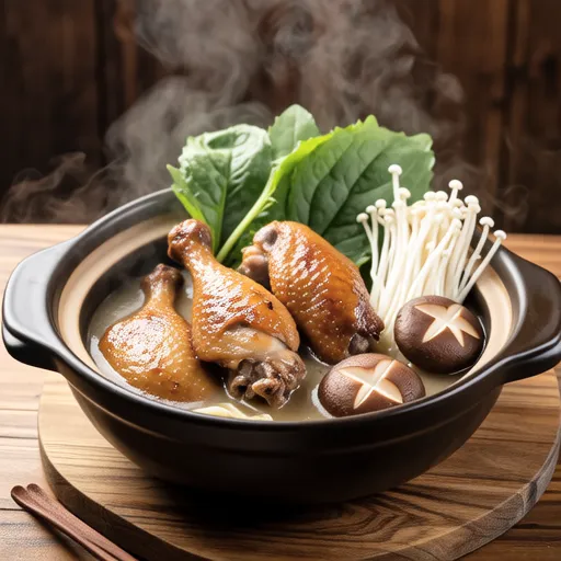 Chicken Thigh and Mizuna Salt Koji Hot Pot