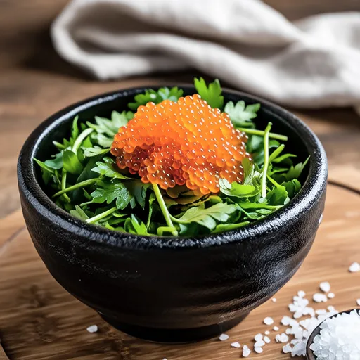 Seri with Mentaiko (Japanese Parsley with Spicy Cod Roe)