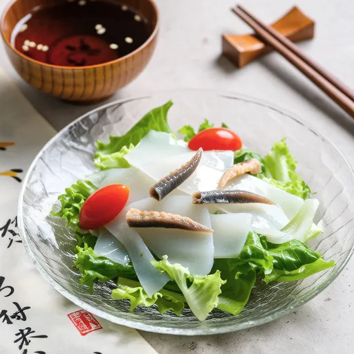 Sashimi Konjac and Tomato with Vinegar Miso Dressing