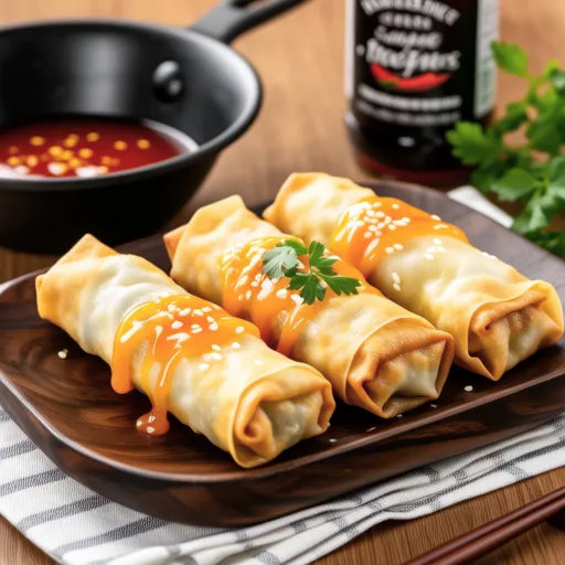 Rice Paper Wrapped Spicy Eggs
