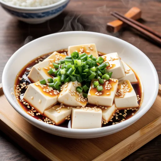 Soft Tofu with Chive Sauce