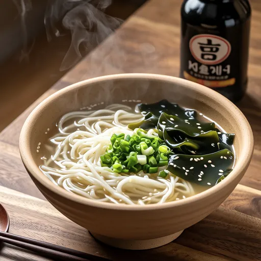 Bean Sprout and Wakame Vermicelli Soup