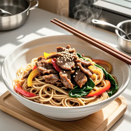 Japchae (Korean Stir-Fried Glass Noodles)