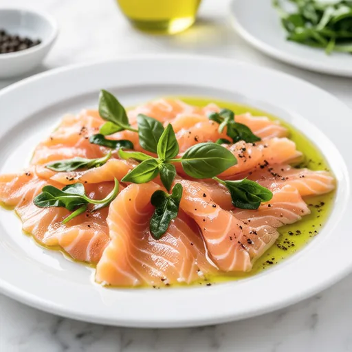 Salmon Carpaccio with Lemon Herb Flavor