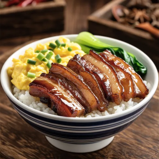 Pork Belly and Chive Egg Bowl with Thick Sauce