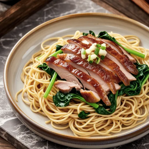 Fusion Pasta with Smoked Duck and Spinach
