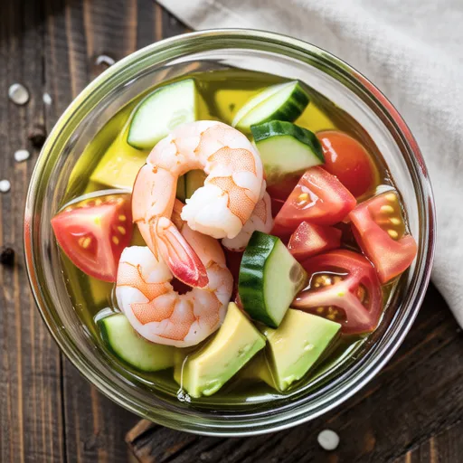 Cucumber and Shrimp Fruit Ceviche