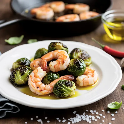 Brussels Sprouts and Shrimp Ajillo