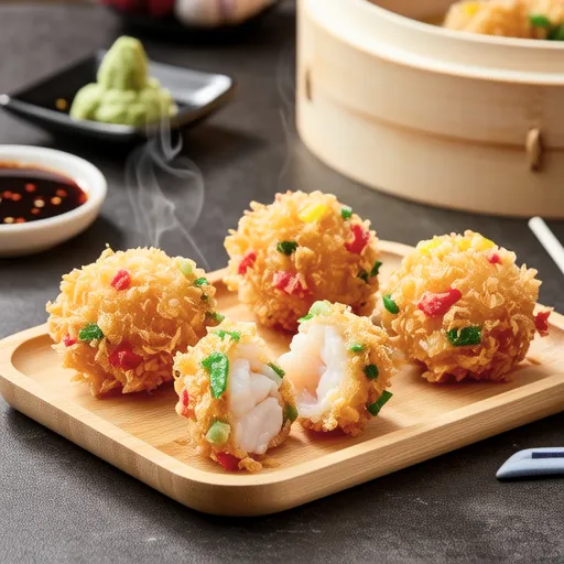 Colorful Arare Fried Shrimp Balls