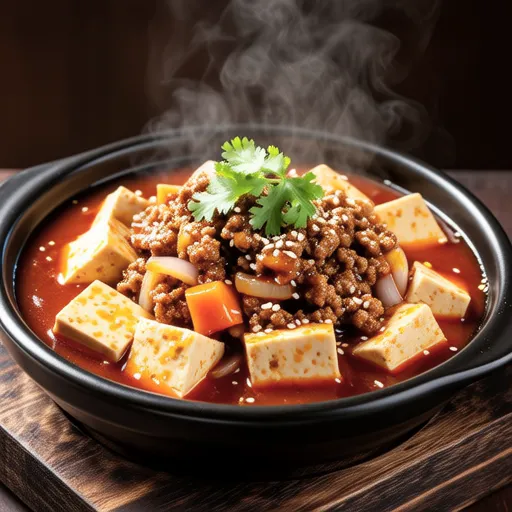 Soft Tofu Braised in Spicy Sauce