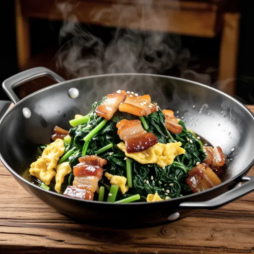 Spinach and Pork Chinese Stir-fry