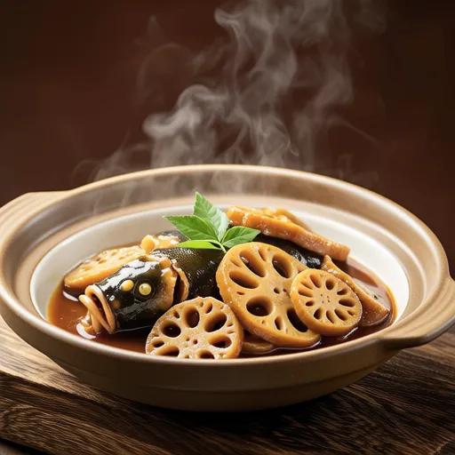 Yellowtail and Lotus Root Curry Stir-fry
