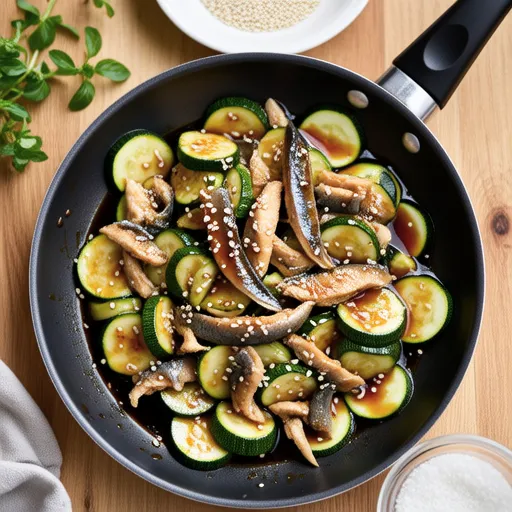 Zucchini and Canned Mackerel Stir-fry with Ponzu