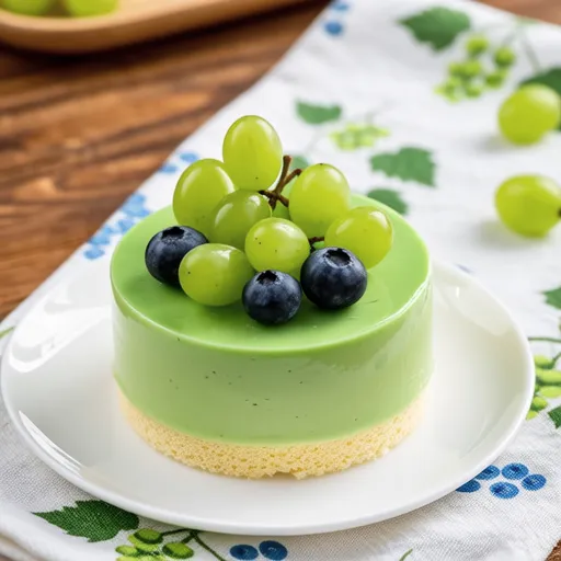 Refreshing Sweet Green Grape Mousse Cake