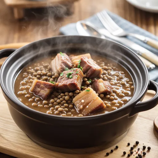 Salted Pork and Lentil Stew